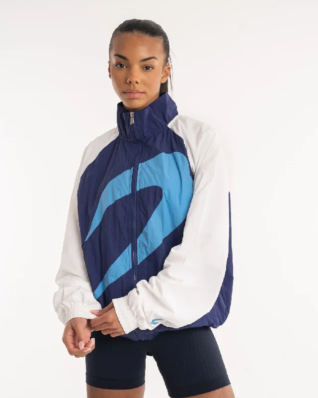 Jackets For Travel-Walker Track Jacket - White/Navy