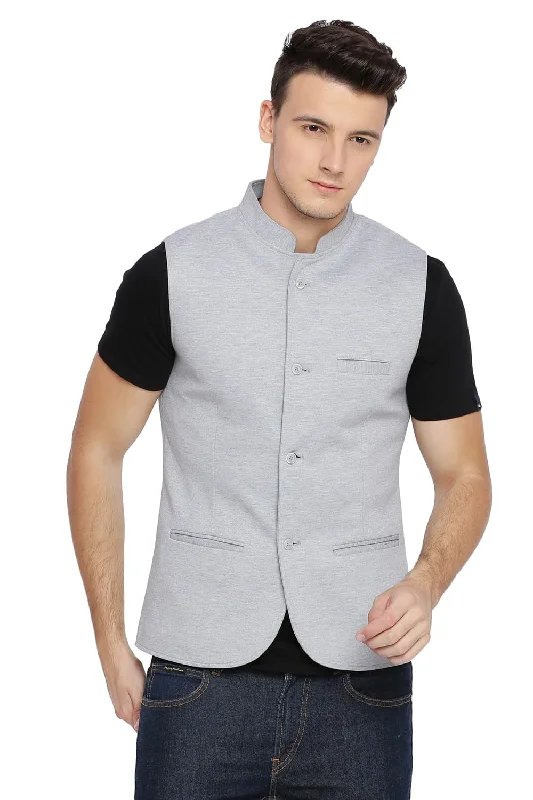 Jackets With Quick-Dry Fabric-Slim Bandhgala Knit Jacket