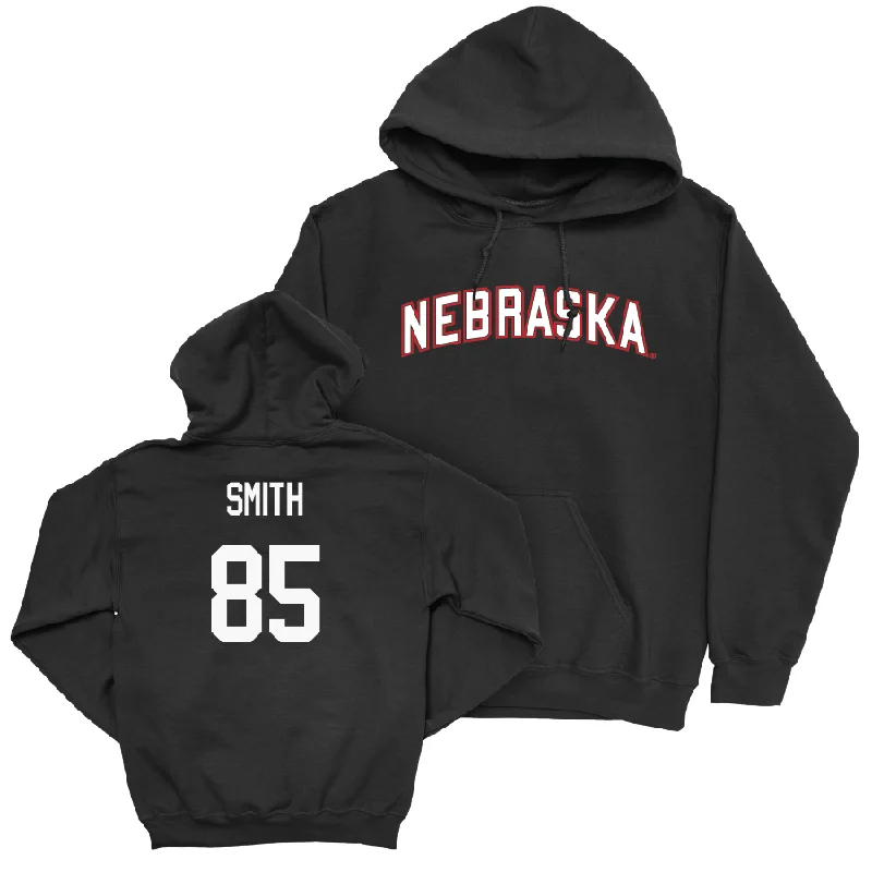 Hoodie For Tall Men-Football Black Nebraska Hoodie  - Keelan Smith