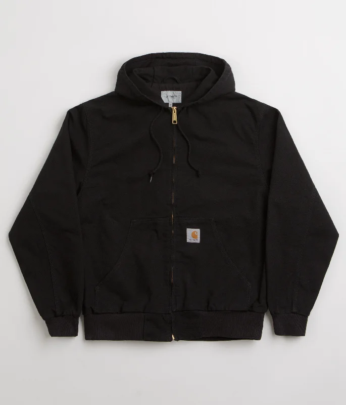 Jackets For Punk Rock Fashion-Carhartt OG Active Jacket - Black Rinsed