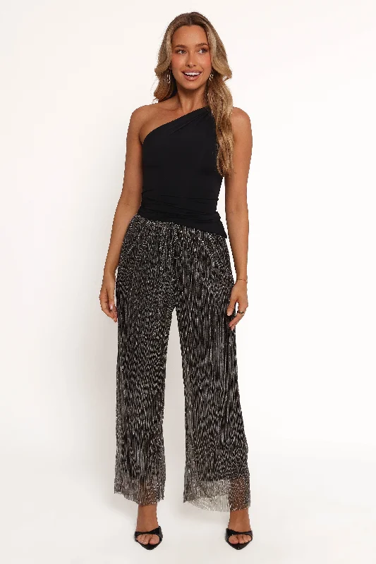 Pants For Casual Wear-Nila Sheer Pant - Black Gold