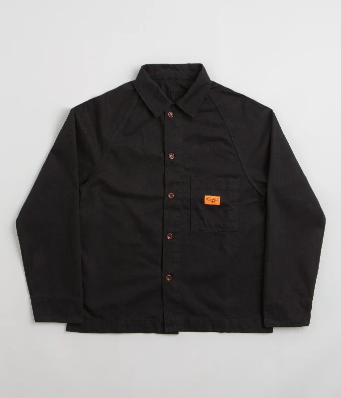 Jackets With Longline Fit-Service Works Herringbone FOH Jacket - Black