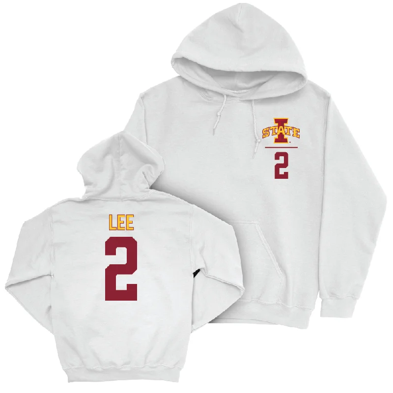 Hoodie For Workouts-Iowa State Football White Logo Hoodie  - Dylan Lee