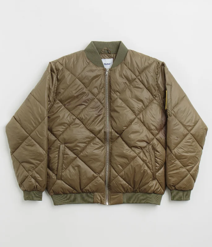 Jackets With UV Protection-Butter Goods Temperature Bomber Jacket - Army