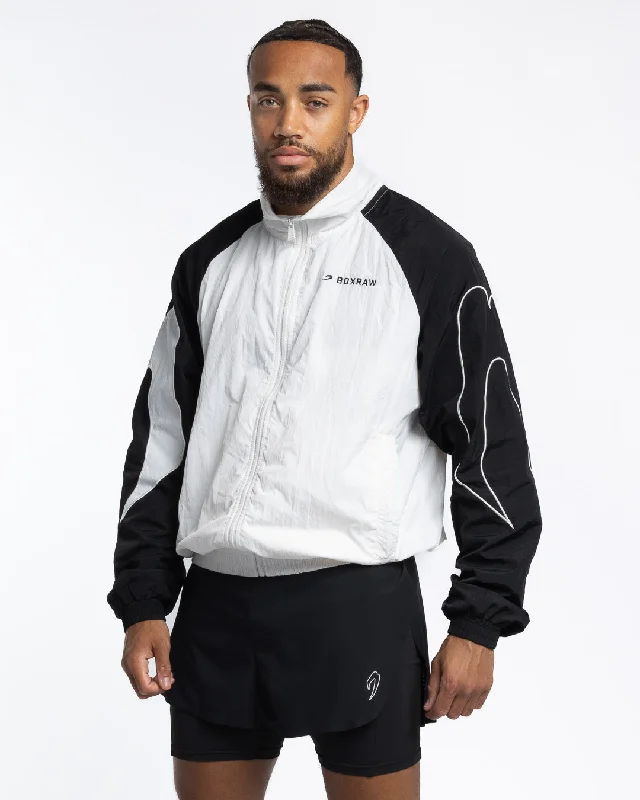 Jackets With Trench Coat Design-Tunero Track Jacket - White/Black