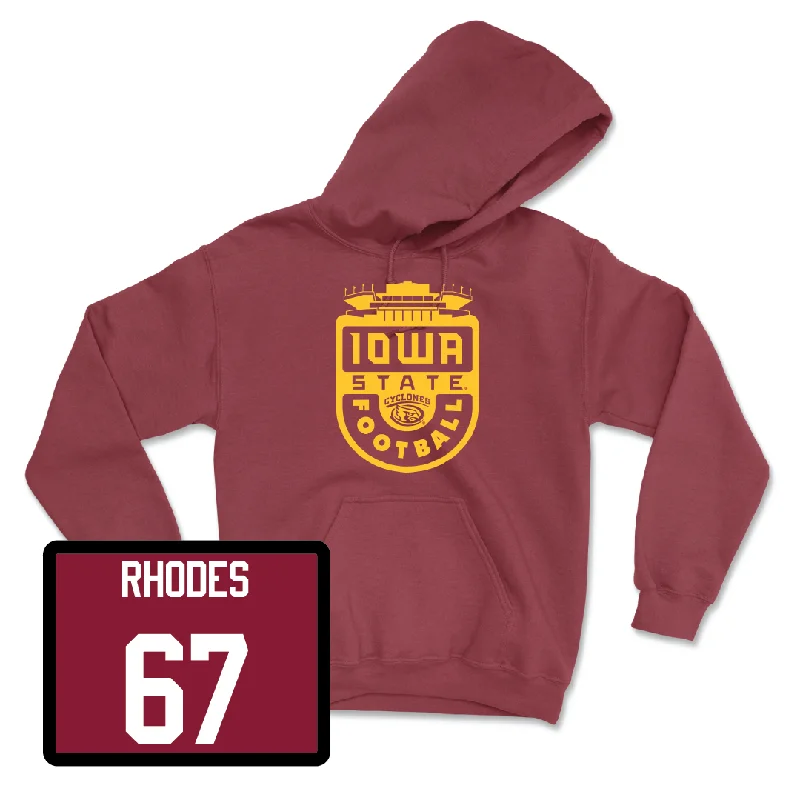 Hoodie With Tie-Dye Design-Crimson Football Stadium Hoodie  - Carson Rhodes