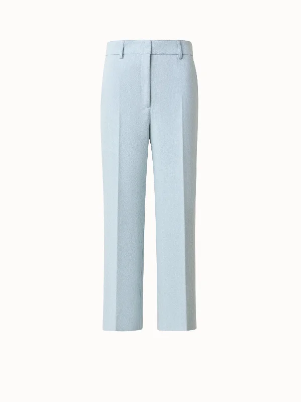 Pants For Sports-Cropped Cotton Denim Wide Leg Pants