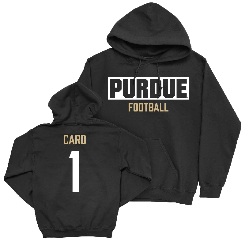 Hoodie For Petite Fit-Football Black Staple Hoodie - Hudson Card | #1