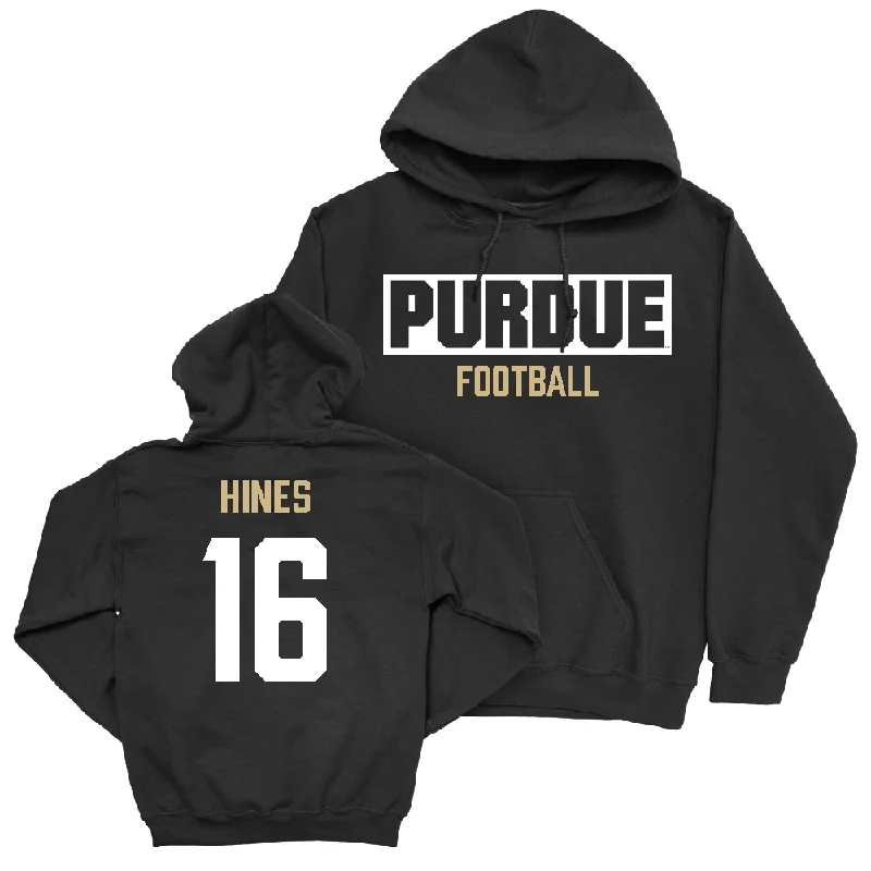 Hoodie With Fuzzy Lining-Football Black Staple Hoodie   - Hudauri Hines