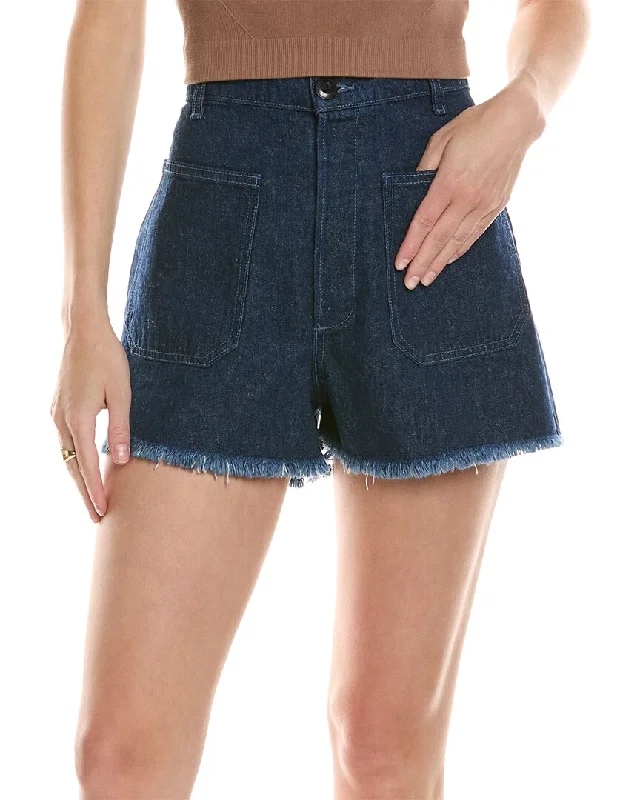 Shorts For Women-THE GREAT The Sailor Rinse Wash Short