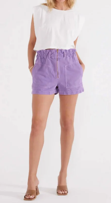 Shorts With Multiple Pockets-Milena Paperboy Short In English Lavender