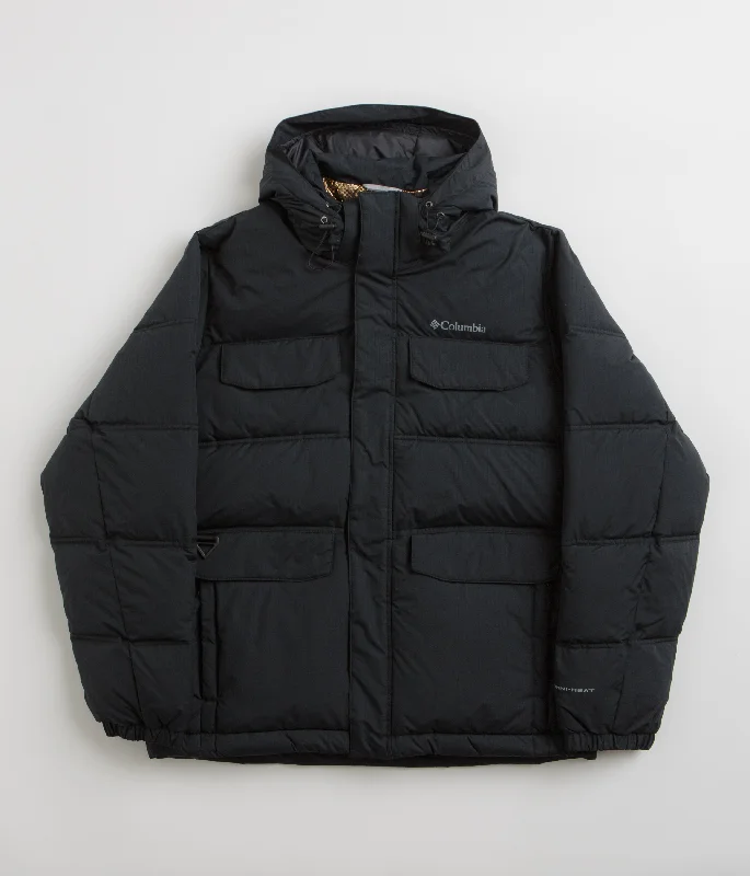 Jackets With Striped Pattern-Columbia Landroamer Puffer Jacket - Black