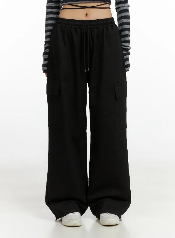 Pants With UV Protection-Wide Leg Cargo Pants CO414