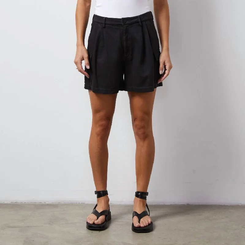 Shorts For Sports-Soft Twill Cargo Short In Black