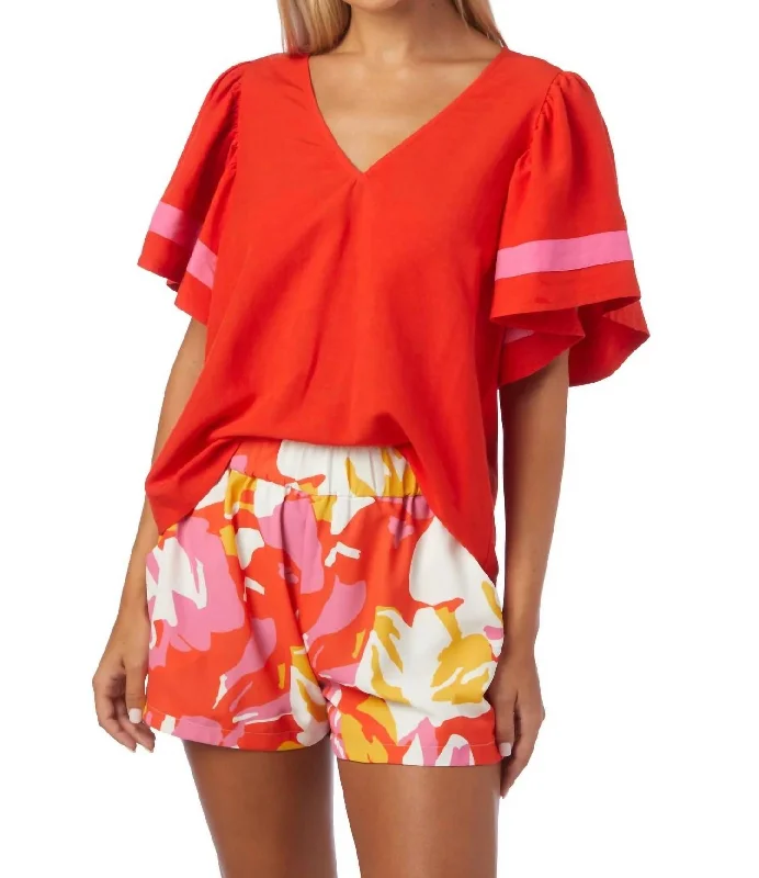 Shorts With Camouflage Design-Cailan Short In Coral Charm