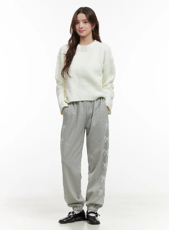 Pants For Climbing-Cozy Ribbon Sweatpants OO421