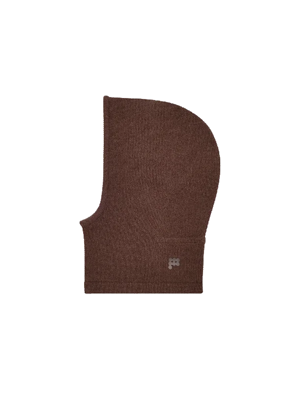 Jackets With Polyester Blend-Recycled Cashmere Chunky Balaclava—chestnut brown