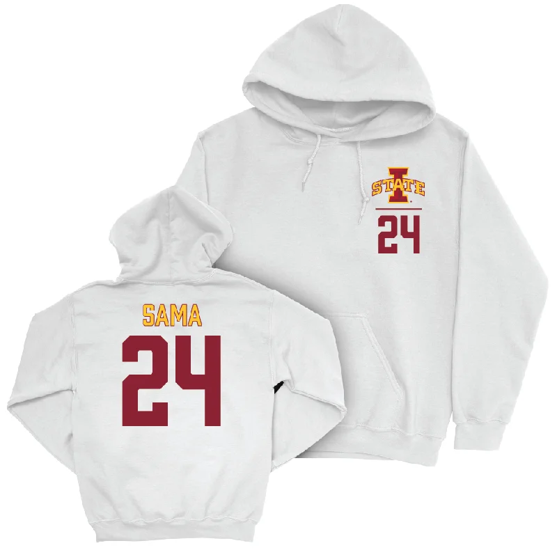 Hoodie For Camping-Iowa State Football White Logo Hoodie  - Abu Sama