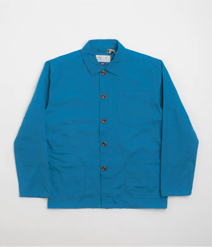 Jackets For Rock Climbing-Uskees 3001 Buttoned Overshirt - Bright Blue