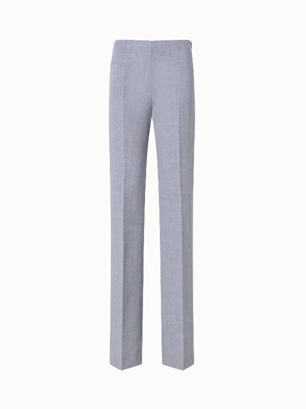 Pants With Stretch Fabric-Straight Leg Pants in Wool Double-Face