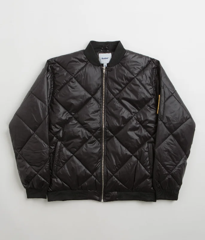 Jackets With Lightweight Material-Butter Goods Temperature Bomber Jacket - Black