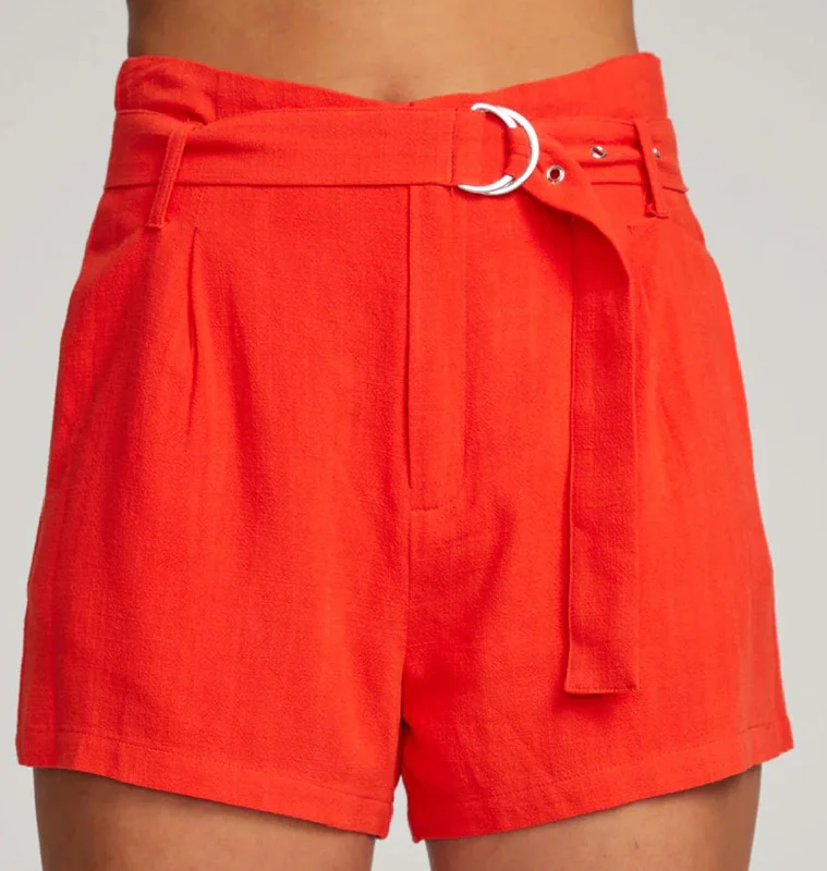 Shorts For Surfing-Lurex Boucle In Red