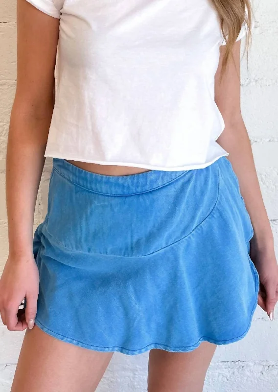 Shorts With High Waist-Kennedy Mini Skort In Blue