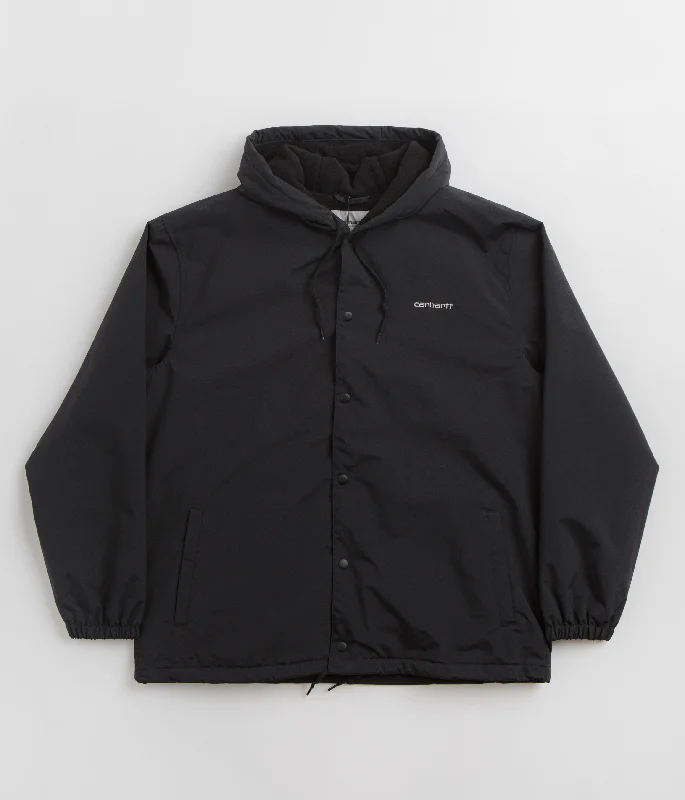 Jackets With Quick-Dry Fabric-Carhartt Hooded Coach Jacket - Black / White