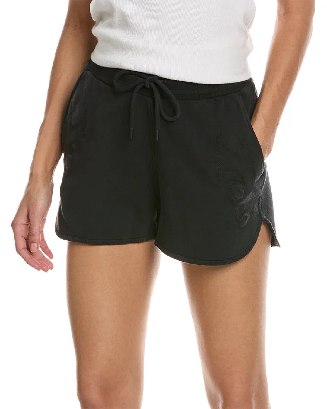 Shorts With Distressed Look-The Kooples Embroidered Drawstring Short