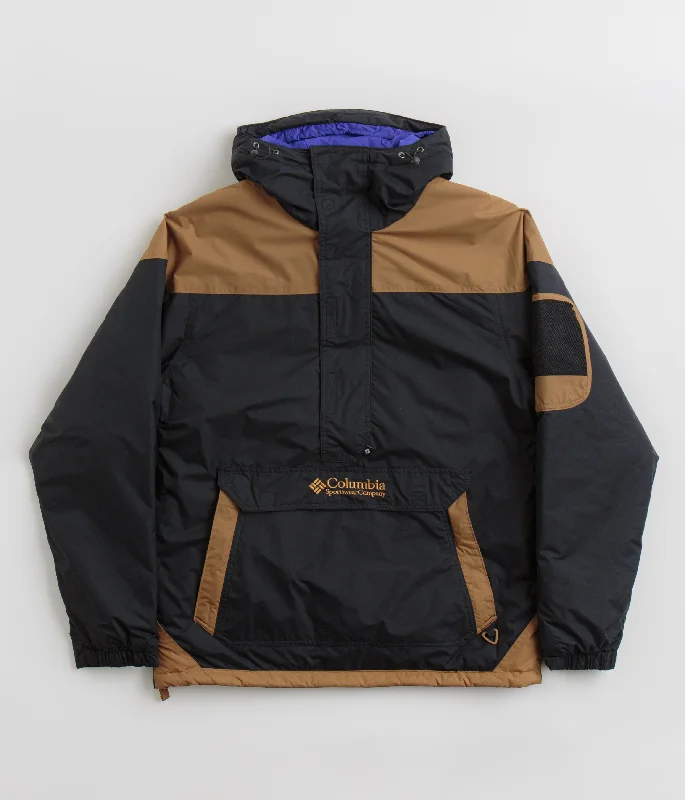 Jackets For Backpacking-Columbia Challenger II Insulated Pullover Jacket - Black / Camel Brown