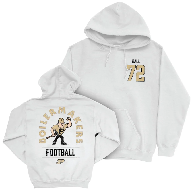 Hoodie With Luxury Fabric-Football White Mascot Hoodie  - Jaden Ball