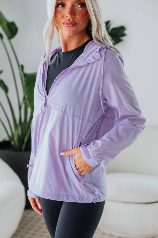 Jackets With Breathable Fabric-Gracelyn Lightweight Jacket - Lavender