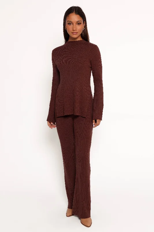 Pants For EMTs-Adrienne Knit Pant - Chocolate