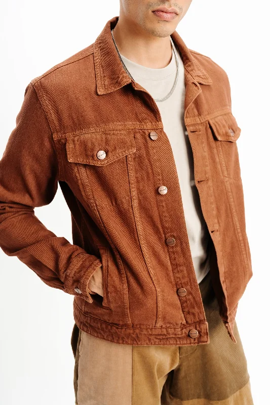 Jackets For Punk Rock Fashion-Brown Classic Men's Trucker Jacket