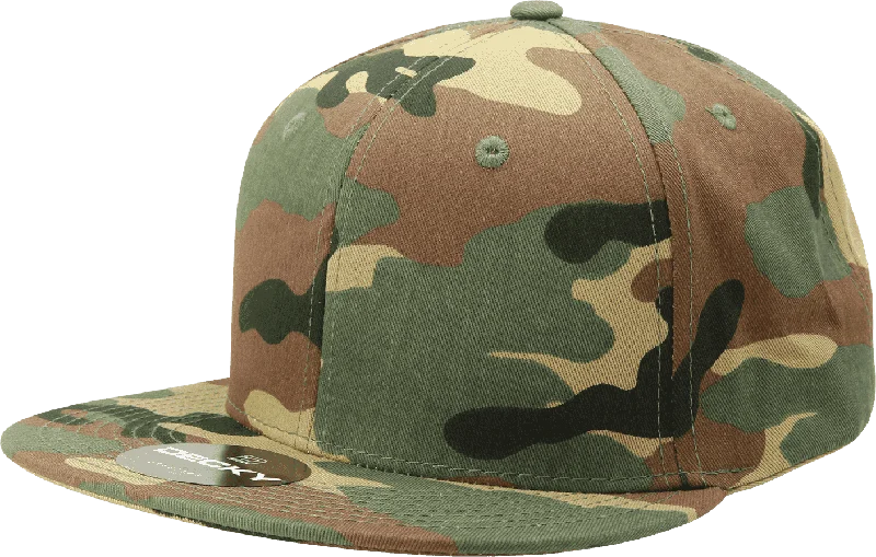 Hat With Camouflage Print-Decky 1047 Digital Camo Snapback Cap - Woodland Camo