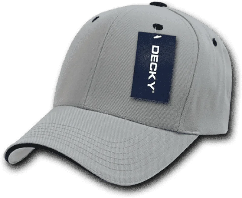 Hat With Neon Colors-Decky 2003 Sandwich Visor Baseball Cap - Gray Black