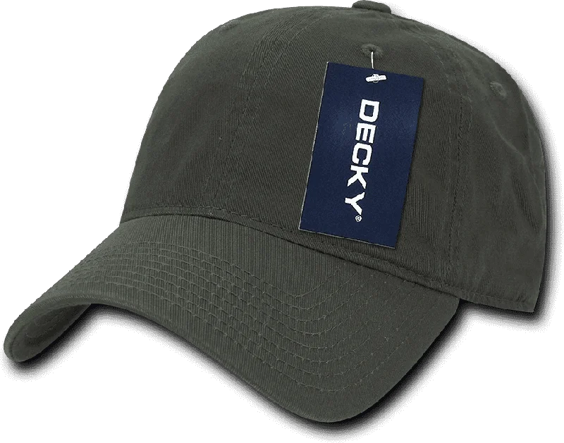 Hat With Sports Team Logo-Decky 205 Relaxed Washed Cotton Cap - Olive