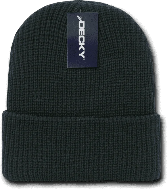 Hat With Floral Designs-Decky 600 GI Watch Cap Beanie - Black