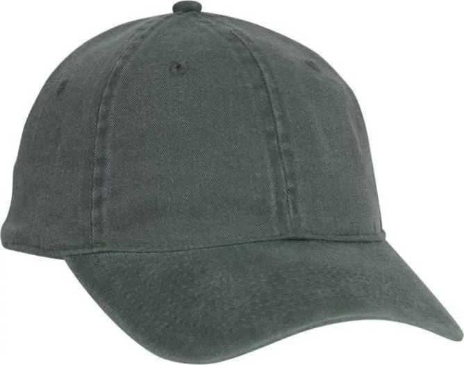 Hat For Punk Style-OTTO 10-271 Stretchable Washed Pigment Dyed Cotton Twill Low Profile Pro Style Soft Crown Cap - Dark Green