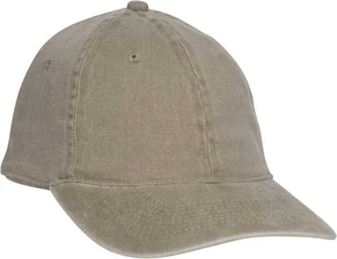 Hat For Streetwear-OTTO 10-271 Stretchable Washed Pigment Dyed Cotton Twill Low Profile Pro Style Soft Crown Cap - Khaki