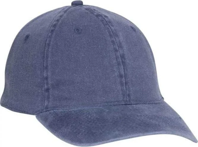 Hat For Weddings-OTTO 10-271 Stretchable Washed Pigment Dyed Cotton Twill Low Profile Pro Style Soft Crown Cap - Navy