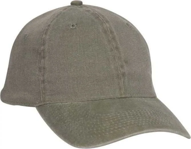 Hat For Safari-OTTO 10-271 Stretchable Washed Pigment Dyed Cotton Twill Low Profile Pro Style Soft Crown Cap - Olive Green