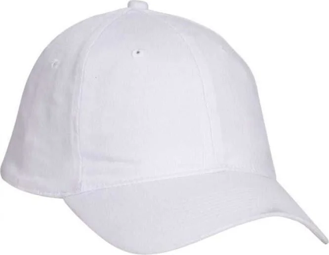 Hat For Beach-OTTO 10-271 Stretchable Washed Pigment Dyed Cotton Twill Low Profile Pro Style Soft Crown Cap - White