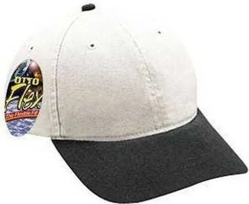 Hat For Skateboarding-OTTO 10-275 Stretchable Garment Washed Cotton Twill Low Profile Pro Style Cap - Black Satin Gray