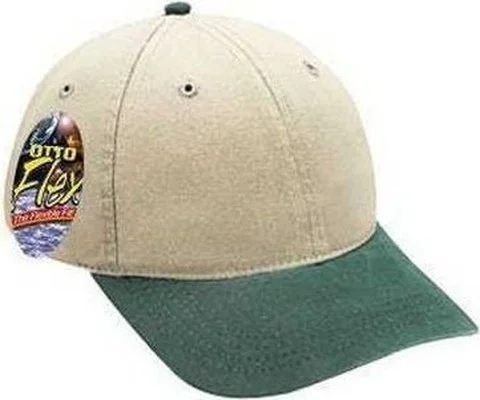 Hat For Soccer-OTTO 10-275 Stretchable Garment Washed Cotton Twill Low Profile Pro Style Cap - Dark Green Khaki