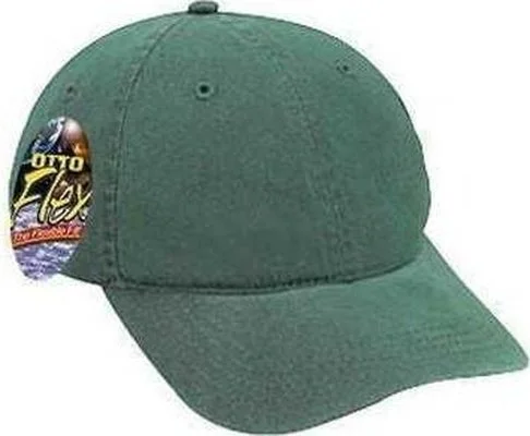 Hat For Skiing-OTTO 10-275 Stretchable Garment Washed Cotton Twill Low Profile Pro Style Cap - Dark Green