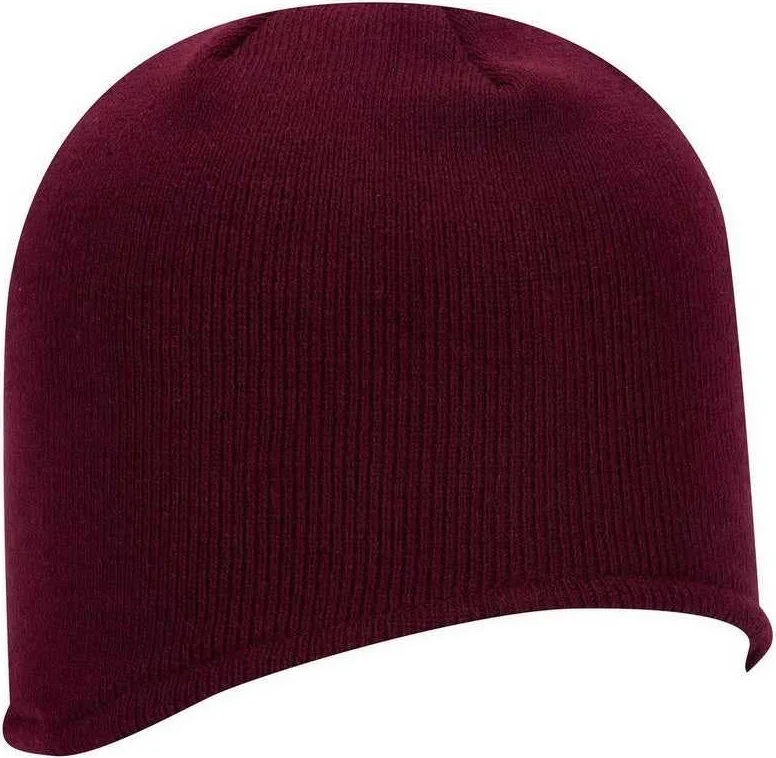 Hat With Ear Flaps-OTTO 100-629 100% Acrylic Knit Beanie - Maroon