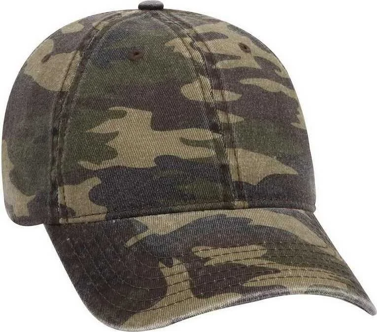 Hat For Festivals-OTTO 103-713 Camouflage Garment Washed Cotton Twill Low Profile Pro Style Cap - Camo 008