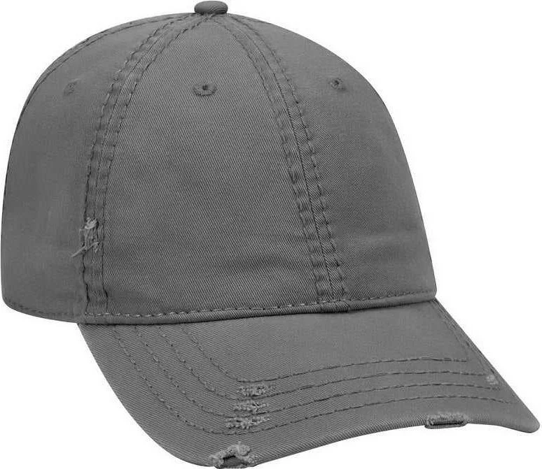 Hat For Cruise-OTTO 104-1018 Distressed Superior Garment Washed Cotton Twill Low Profile Pro Style Cap -Charcoal GrayCharcoal Gray