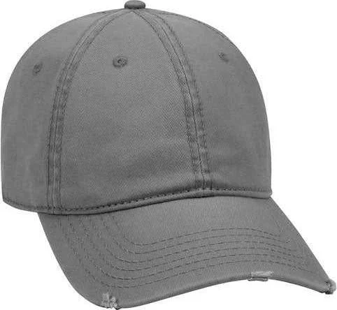 Hat For Fishing-OTTO 104-764 Superior Garment Washed Cotton Twill Distressed Visor Low Profile Pro Style Cap - Charcoal Gray